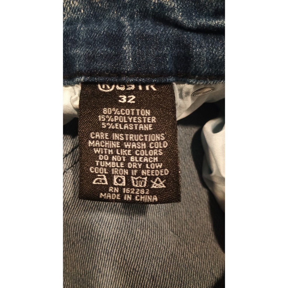 RGSTR Slim Straight Jeans Mens 32 Light Blue Good Stretch Whiskered Casual - Picture 3 of 7